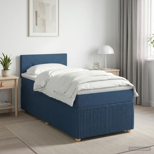 Boxspring krevet s madracem Plava 80 x 200 cm Tkanina - Plava 80 x 200 cm Prošiveno gumbima Cijena