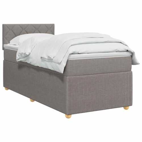 Boxspring krevet s madracem Sivosmeđa 90 x 190 cm Tkanina - Sivosmeđa 90 x 190 cm Dizajn s rombovima Cijena