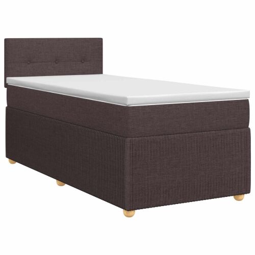 Boxspring krevet s madracem Tamno smeđa 90 x 200 cm Tkanina - Tamno smeđa 90 x 200 cm Prošiveno gumbima Cijena