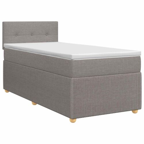 Boxspring krevet s madracem Sivosmeđa 90 x 200 cm Tkanina - Sivosmeđa 90 x 200 cm Prošiveno gumbima Cijena