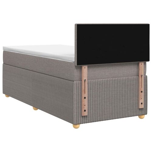 Boxspring krevet s madracem Sivosmeđa 100 x 200 cm Tkanina - Sivosmeđa 100 x 200 cm Dizajn s rombovima Cijena