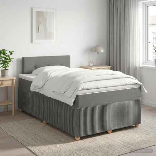 Boxspring krevet s madracem Tamnosiva 120 x 190 cm Tkanina - Tamnosiva 120 x 190 cm Prošiveno gumbima Cijena
