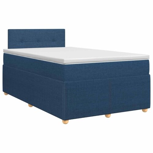 Boxspring krevet s madracem Plava 120 x 190 cm Tkanina - Plava 120 x 190 cm Prošiveno gumbima Cijena