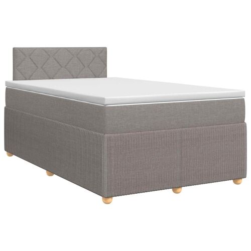 Boxspring krevet s madracem Sivosmeđa 120 x 190 cm Tkanina - Sivosmeđa 120 x 190 cm Dizajn s rombovima Cijena