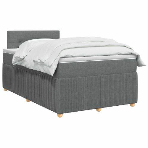 Boxspring krevet s madracem Tamnosiva 120 x 200 cm Tkanina - Tamnosiva 120 x 200 cm Prošiveno gumbima Cijena