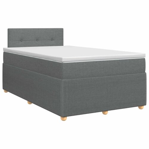 Boxspring krevet s madracem Tamnosiva 120 x 200 cm Tkanina - Tamnosiva 120 x 200 cm Prošiveno gumbima Cijena