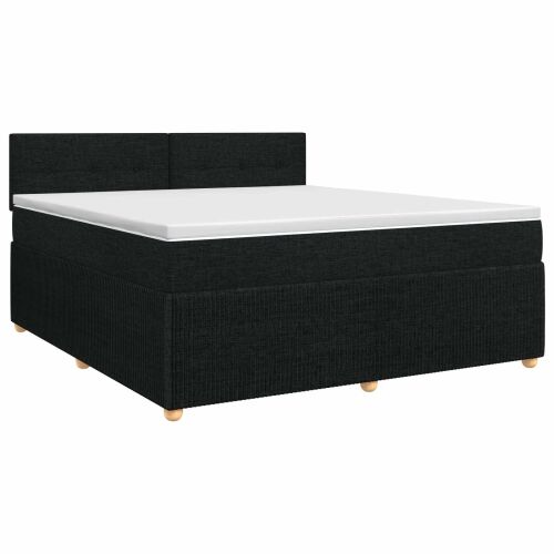Boxspring krevet s madracem Crna 140 x 190 cm Tkanina - Crna 140 x 190 cm Prošiveno gumbima Cijena