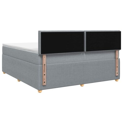 Boxspring krevet s madracem Svjetlosiva 140 x 190 cm Tkanina - Svjetlosiva 140 x 190 cm Dizajn s rombovima Cijena