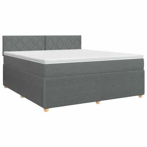 Boxspring krevet s madracem Tamnosiva 160 x 200 cm Tkanina - Tamnosiva 160 x 200 cm Dizajn s rombovima Cijena