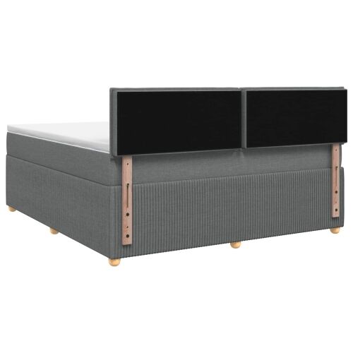 Boxspring krevet s madracem Tamnosiva 160 x 200 cm Tkanina - Tamnosiva 160 x 200 cm Dizajn s rombovima Cijena