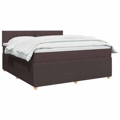 Boxspring krevet s madracem Tamno smeđa 180 x 200 cm Tkanina - Tamno smeđa 180 x 200 cm Dizajn s rombovima Cijena