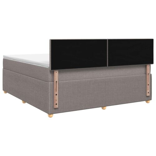 Boxspring krevet s madracem Sivosmeđa 180 x 200 cm Tkanina - Sivosmeđa 180 x 200 cm Dizajn s rombovima Cijena