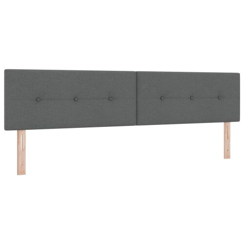 Boxspring krevet s madracem Tamnosiva 200 x 200 cm Tkanina - Tamnosiva 200 x 200 cm Prošiveno gumbima Cijena