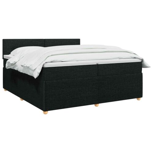 Boxspring krevet s madracem Crna 200 x 200 cm Tkanina - Crna 200 x 200 cm Prošiveno gumbima Cijena
