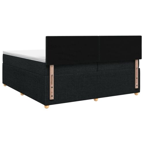 Boxspring krevet s madracem Crna 200 x 200 cm Tkanina - Crna 200 x 200 cm Prošiveno gumbima Cijena