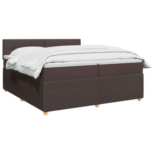 Boxspring krevet s madracem Tamno smeđa 200 x 200 cm Tkanina - Tamno smeđa 200 x 200 cm Prošiveno gumbima Cijena