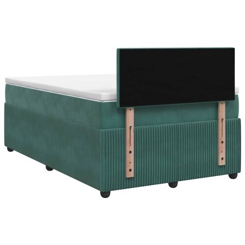 Boxspring krevet s madracem Tamnozelena 120 x 190 cm Baršun - Tamnozelena 120 x 190 cm Kristal s dugmadima Cijena
