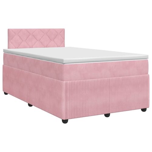 Boxspring krevet s madracem Ružičasta 120 x 190 cm Baršun - Ružičasta 120 x 190 cm Dizajn s rombovima Cijena