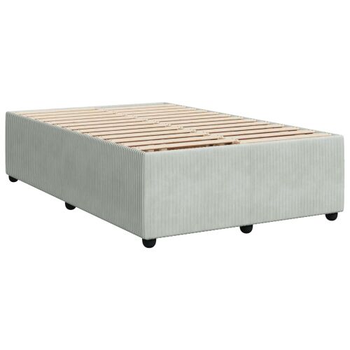 Boxspring krevet s madracem Svjetlosiva 120 x 200 cm Baršun - Svjetlosiva 120 x 200 cm Dizajn s rombovima Cijena