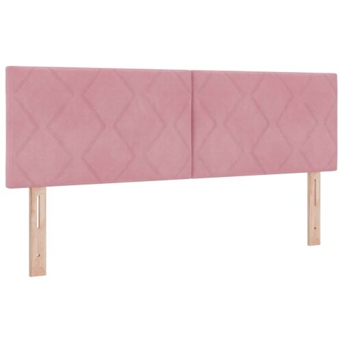 Boxspring krevet s madracem Ružičasta 140 x 200 cm Baršun - Ružičasta 140 x 200 cm Dizajn s rombovima Cijena