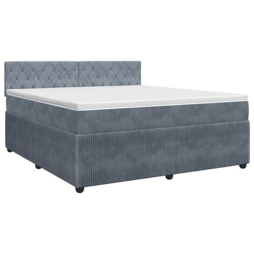 Boxspring krevet s madracem Tamnosiva 180 x 200 cm Baršun - Tamnosiva 180 x 200 cm Kristal s dugmadima Cijena