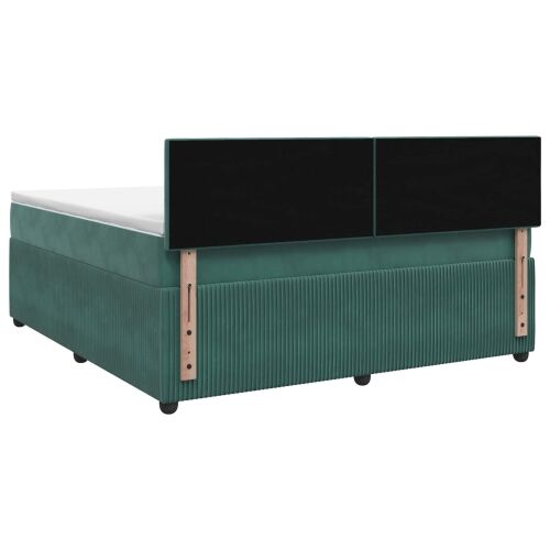 Boxspring krevet s madracem Tamnozelena 180 x 200 cm Baršun - Tamnozelena 180 x 200 cm Kristal s dugmadima Cijena