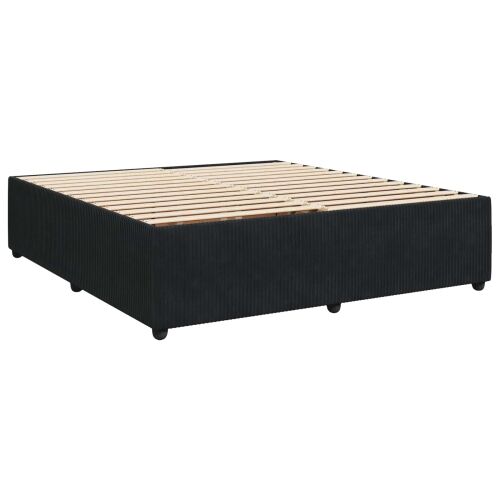 Boxspring krevet s madracem Crna 200 x 200 cm Baršun - Crna 200 x 200 cm Dizajn s rombovima Cijena