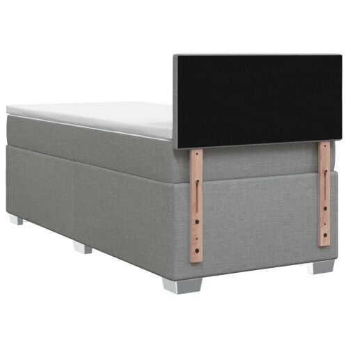 Krevet s box springom, madracem i LED-om Svjetlosiva Tkanina - Svjetlosiva 80 x 200 cm Prošiveno gumbima Cijena