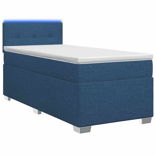 Krevet s box springom, madracem i LED-om Plava 80 x 200 cm - Plava 80 x 200 cm Prošiveno gumbima Cijena