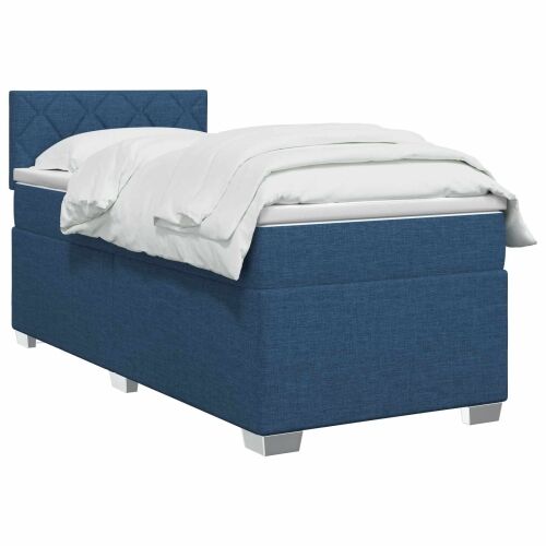 Krevet s box springom, madracem i LED-om Plava 80 x 200 cm - Plava 80 x 200 cm Dizajn s rombovima Cijena