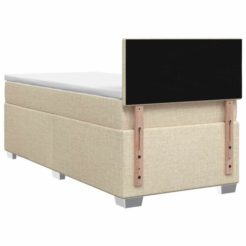Krevet s box springom, madracem i LED-om Krem 90 x 190 cm - Krem 90 x 190 cm Prošiveno gumbima Cijena