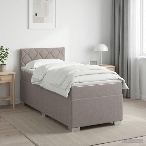 Krevet s box springom, madracem i LED-om Sivosmeđa 90 x 200 cm - Sivosmeđa 90 x 200 cm Dizajn s rombovima Cijena