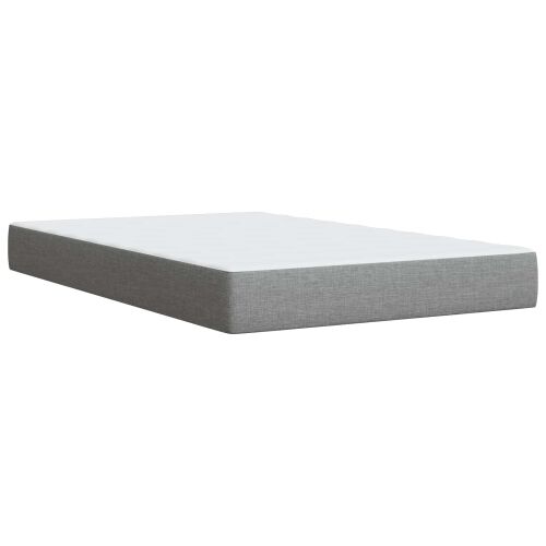 Krevet s box springom, madracem i LED-om Svjetlosiva Tkanina - Svjetlosiva 120 x 190 cm Prošiveno gumbima Cijena