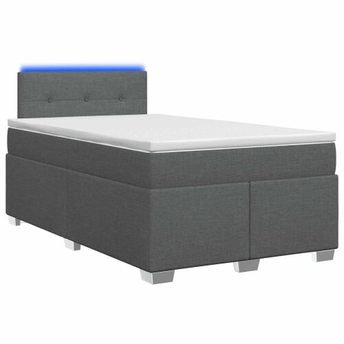 Krevet s box springom, madracem i LED-om Tamnosiva 120 x 190 cm - Tamnosiva 120 x 190 cm Prošiveno gumbima Cijena