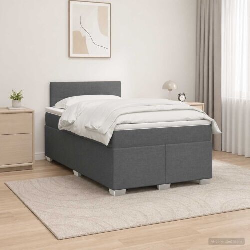 Krevet s box springom, madracem i LED-om Tamnosiva 120 x 200 cm - Tamnosiva 120 x 200 cm Prošiveno gumbima Cijena