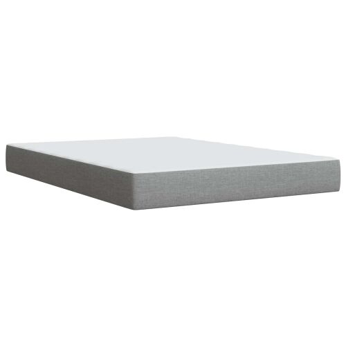 Krevet s box springom, madracem i LED-om Svjetlosiva Tkanina - Svjetlosiva 140 x 200 cm Dizajn s rombovima Cijena