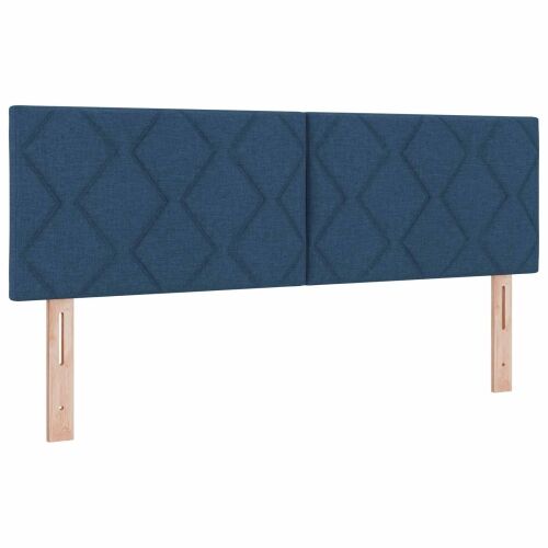 Krevet s box springom, madracem i LED-om Plava 160 x 200 cm - Plava 160 x 200 cm Dizajn s rombovima Cijena