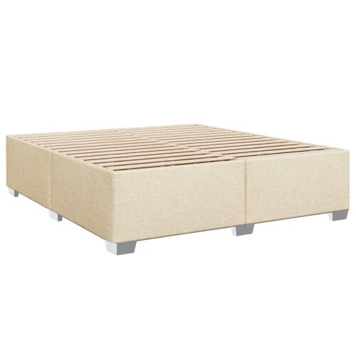 Krevet s box springom, madracem i LED-om Krem 180 x 200 cm - Krem 180 x 200 cm Dizajn s rombovima Cijena
