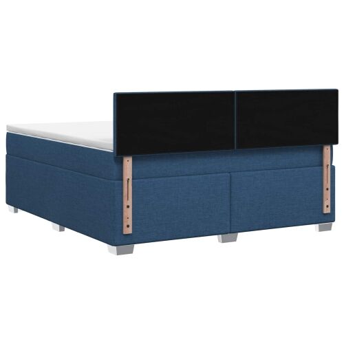 Krevet s box springom, madracem i LED-om Plava 180 x 200 cm - Plava 180 x 200 cm Dizajn s rombovima Cijena
