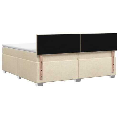 Krevet s box springom, madracem i LED-om Krem 200 x 200 cm - Krem 200 x 200 cm Prošiveno gumbima Cijena