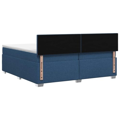 Krevet s box springom, madracem i LED-om Plava 200 x 200 cm - Plava 200 x 200 cm Prošiveno gumbima Cijena