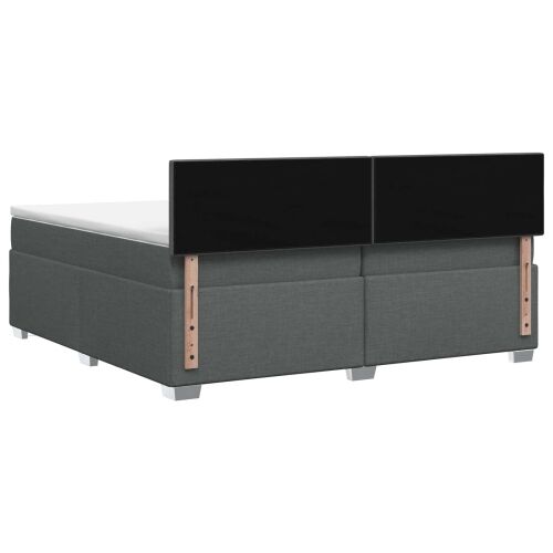 Krevet s box springom, madracem i LED-om Tamnosiva 200 x 200 cm - Tamnosiva 200 x 200 cm Dizajn s rombovima Cijena