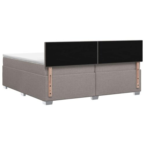Krevet s box springom, madracem i LED-om Sivosmeđa 200 x 200 cm - Sivosmeđa 200 x 200 cm Dizajn s rombovima Cijena