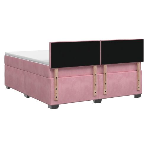 Krevet s box springom, madracem i LED-om Ružičasta 160 x 200 cm - Ružičasta 160 x 200 cm Kristal s dugmadima Cijena