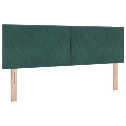 Krevet s box springom, madracem i LED-om Tamnozelena Baršun - Tamnozelena 160 x 200 cm Dizajn s rombovima Cijena