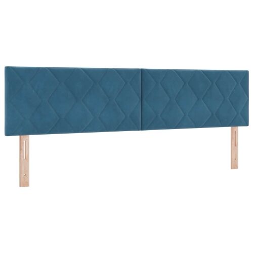 Krevet s box springom, madracem i LED-om Plava 180 x 200 cm - Plava 180 x 200 cm Dizajn s rombovima Cijena
