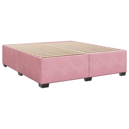 Krevet s box springom, madracem i LED-om Ružičasta 200 x 200 cm - Ružičasta 200 x 200 cm Kristal s dugmadima Cijena