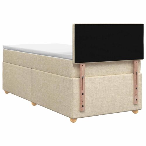 Boxspring krevet s madracem Krem 80 x 200 cm Tkanina - Krem 80 x 200 cm Prošiveno gumbima Cijena