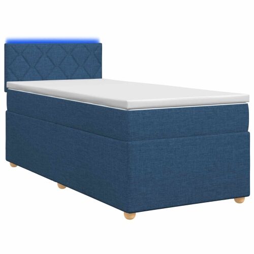 Boxspring krevet s madracem Plava 80 x 200 cm Tkanina - Plava 80 x 200 cm Dizajn s rombovima Cijena