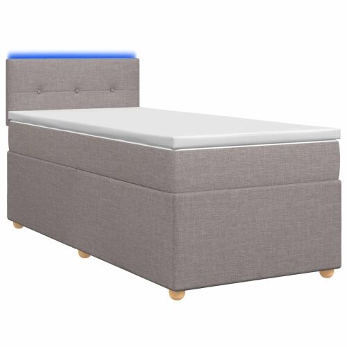 Boxspring krevet s madracem Sivosmeđa 90 x 190 cm Tkanina - Sivosmeđa 90 x 190 cm Prošiveno gumbima Cijena